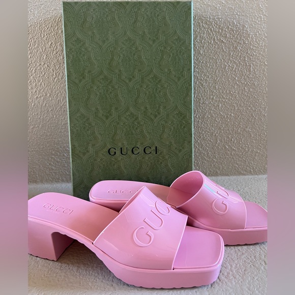 Gucci Rubber Mules Wild Rose (size 38) Never Worn US 8 - Picture 9 of 14